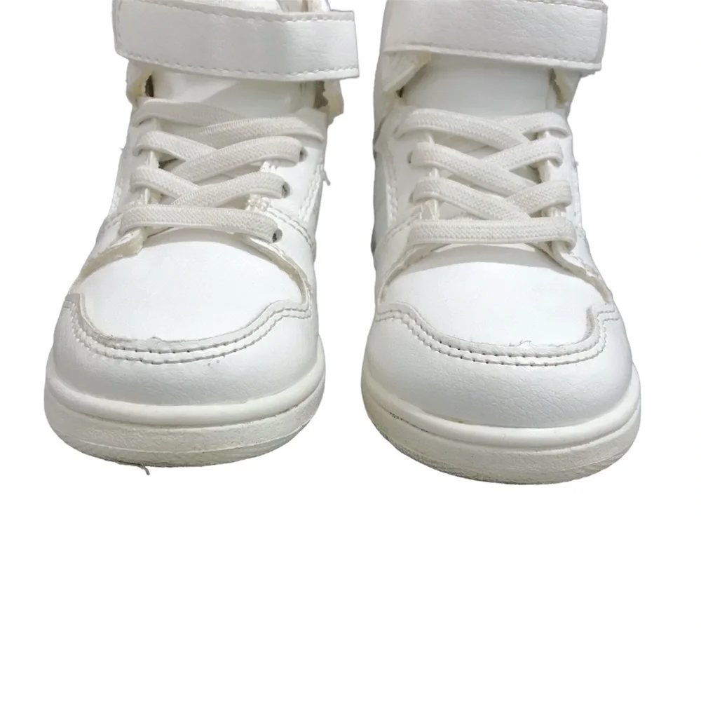 The Children’s Place White High Top Hook and Loop Lace Up Sneakers EUC